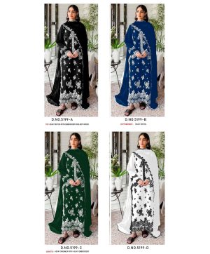 NEW LOUCHING 5199 A B C D RAYON PAKISTANI SUITS