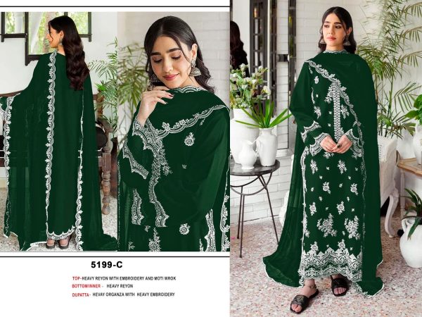 NEW LOUCHING 5199 A B C D RAYON PAKISTANI SUITS