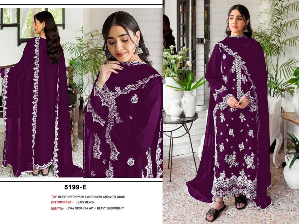 RAYON COTTON 5199 E F G H PAKISTANI SALWAR SUITS