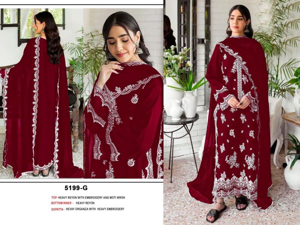 RAYON COTTON 5199 E F G H PAKISTANI SALWAR SUITS