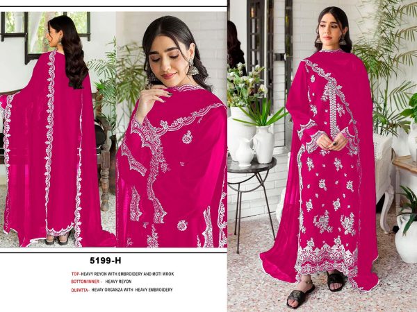 RAYON COTTON 5199 E F G H PAKISTANI SALWAR SUITS