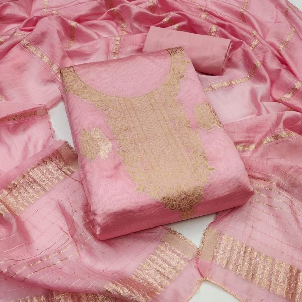 RN SILK MILL DYEABLE BANARSHI SUITS MATERIALS