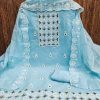 RN SILK MILL HEAVY CHANDERI NECK EMBROIDERED MATERIALS