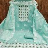 RN SILK MILL HEAVY CHANDERI NECK EMBROIDERED MATERIALS