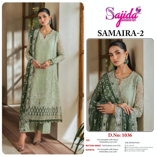SAJIDA DESIGNERS 1036 SAMAIRA 2 PAKISTANI SUITS