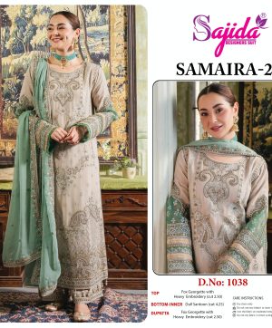 SAJIDA DESIGNERS 1038 SAMAIRA 2 PAKISTANI SUITS