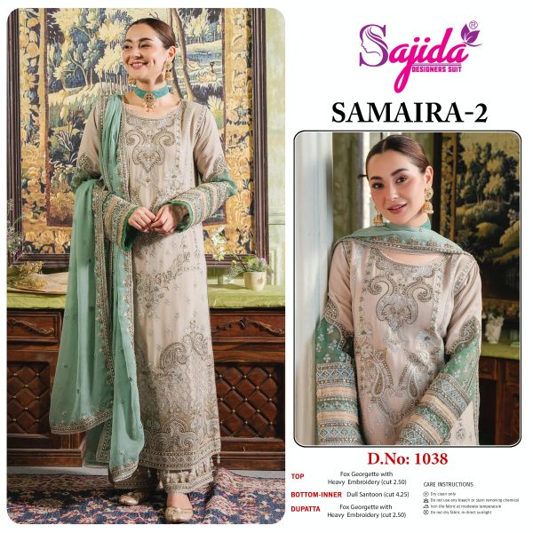 SAJIDA DESIGNERS 1038 SAMAIRA 2 PAKISTANI SUITS