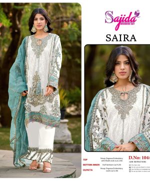 SAJIDA DESIGNERS 1044 A SAIRA ORGANZA SUITS