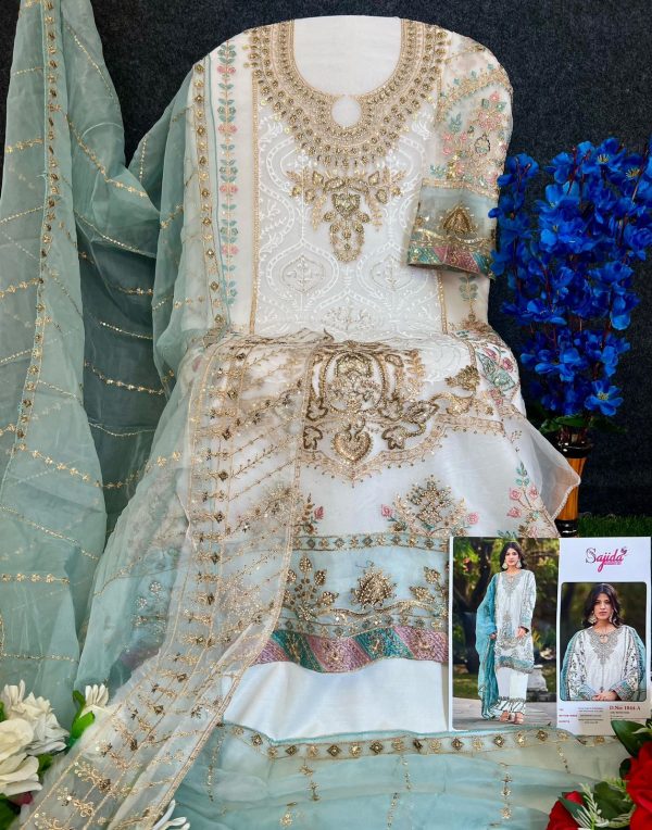 SAJIDA DESIGNERS 1044 A SAIRA ORGANZA SUITS