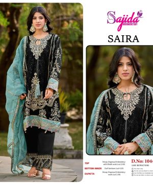 SAJIDA DESIGNERS 1044 B SAIRA ORGANZA SUITS