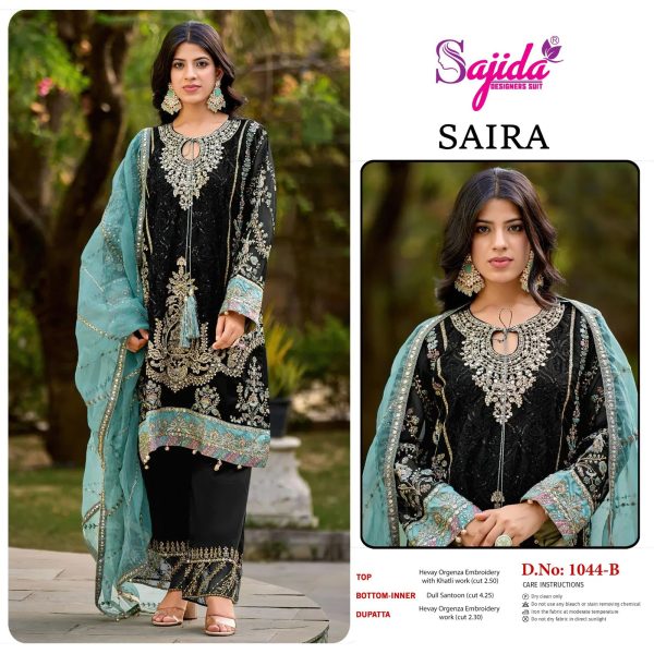 SAJIDA DESIGNERS 1044 B SAIRA ORGANZA SUITS