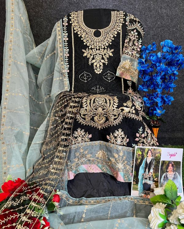 SAJIDA DESIGNERS 1044 B SAIRA ORGANZA SUITS