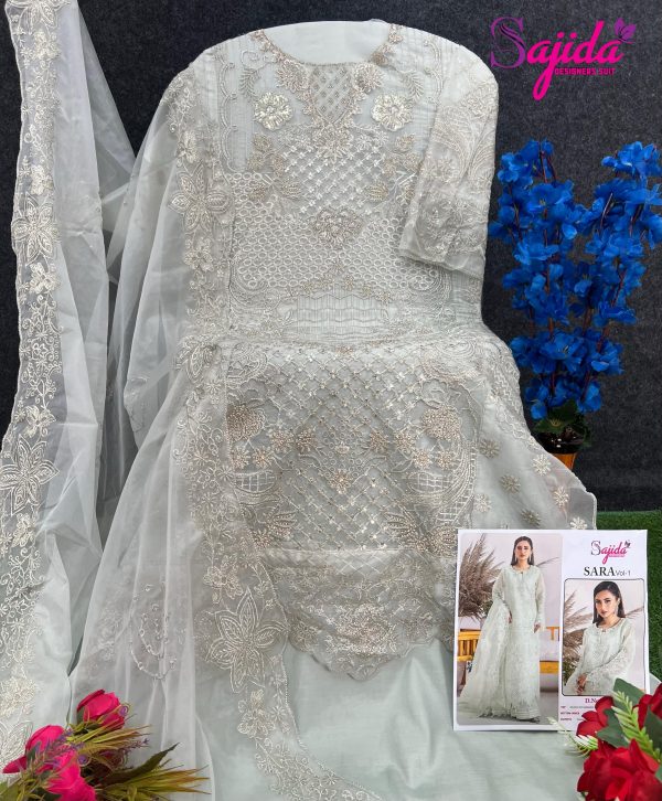 SAJIDA DESIGNERS 1047 A B C D SARA VOL 1 ORGANZA SUITS