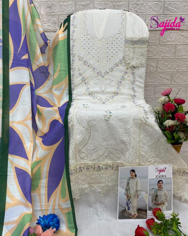 SAJIDA DESIGNERS 1056 ZAIRA COTTON SALWAR SUITS