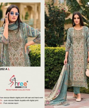 SHREE FABS KT 202 A READYMADE VISCOSE MUSLIN SUITS