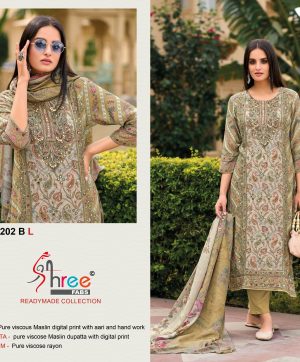 SHREE FABS KT 202 B READYMADE VISCOSE MUSLIN SUITS
