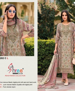 SHREE FABS KT 202 C READYMADE VISCOSE MUSLIN SUITS