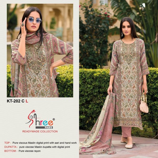 SHREE FABS KT 202 C READYMADE VISCOSE MUSLIN SUITS
