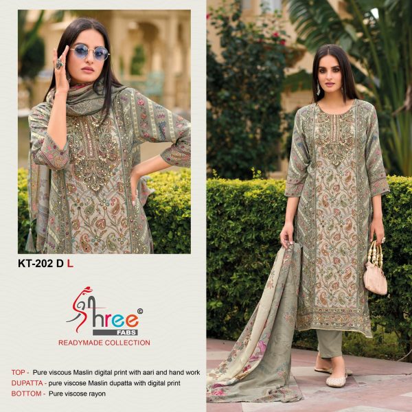 SHREE FABS KT 202 D READYMADE VISCOSE MUSLIN SUITS