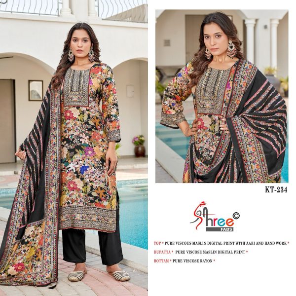 SHREE FABS KT 234 VISCOSE MUSLIN PAKISTANI SUITS