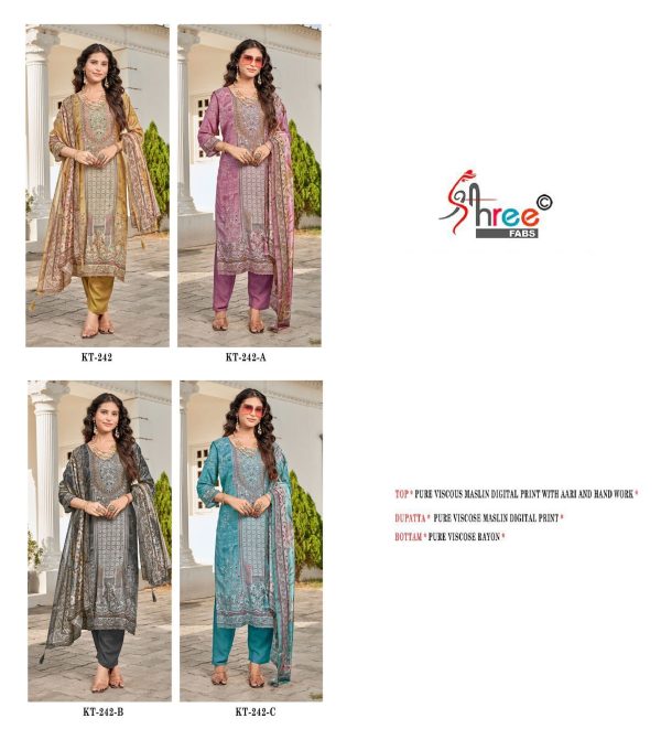 SHREE FABS KT 242 A B C PAKISTANI SUITS WHOLESALE