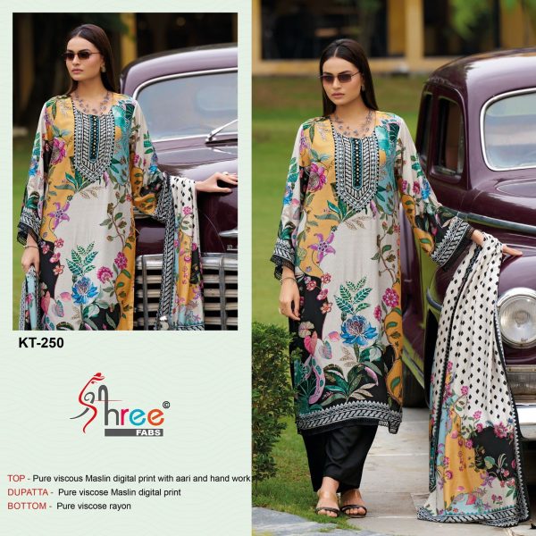 SHREE FABS KT 250 VISCOSE MUSLIN SALWAR SUITS