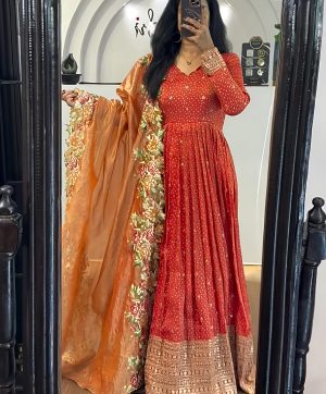 SHREE HARI NSR 847 A CHINON GOWN WHOLESALE