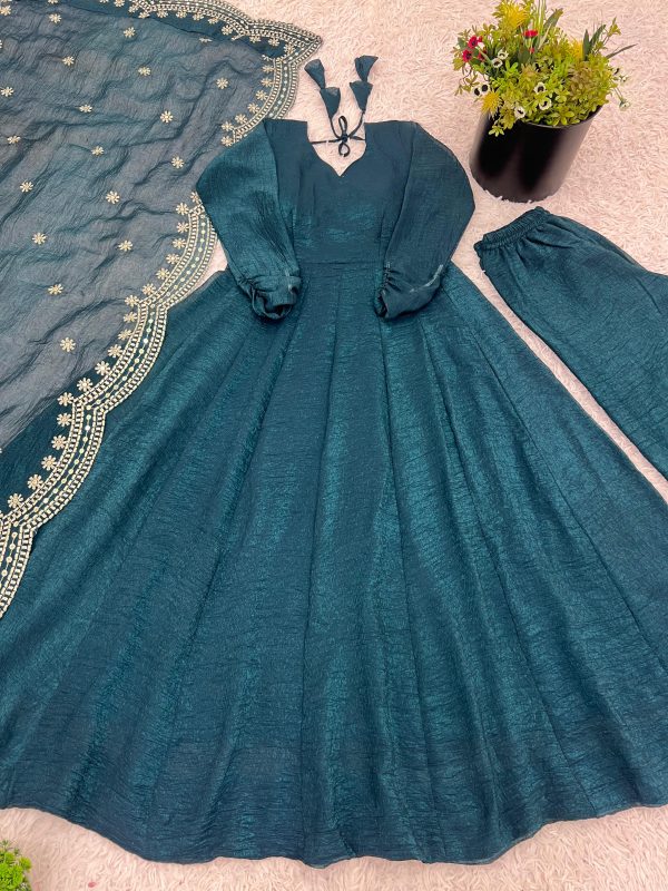 SHREE HARI SSR 5006 C DESIGNER FANDY SILK GOWN WHOLESALE