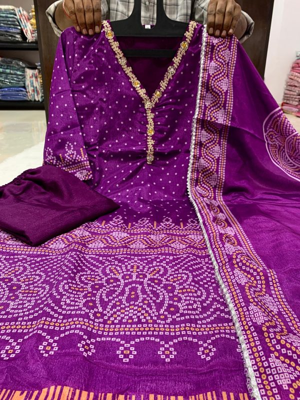 SHRUTI CREATION CHINON SILK FESTIVE WEAR KURTI
