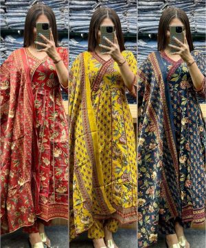 SHRUTI CREATION COTTON PRINTED ANARKALI KURTA