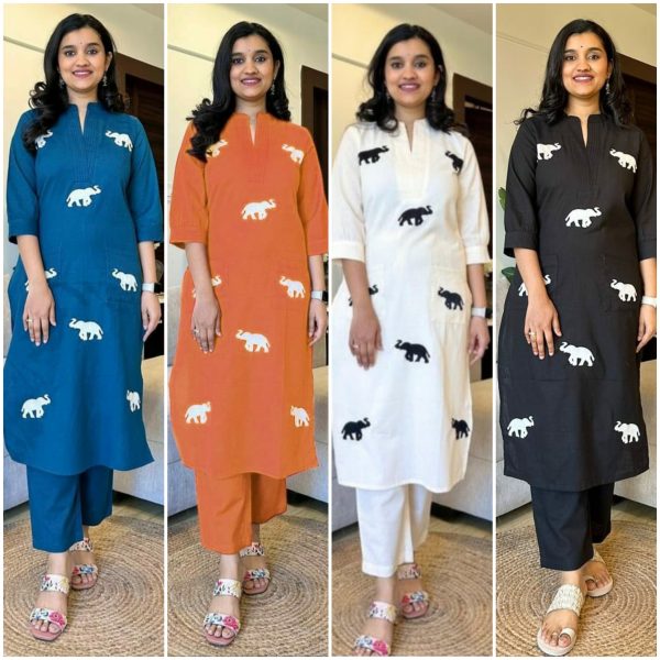 SHRUTI CREATION FLEX COTTON EMBROIDERED TOP PANT