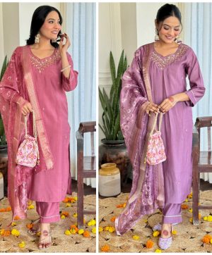 SHRUTI CREATION ROMAN SILK WITH HANDWORK KURTA