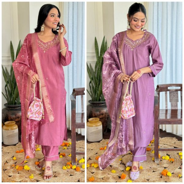 SHRUTI CREATION ROMAN SILK WITH HANDWORK KURTA