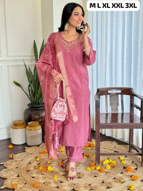 SHRUTI CREATION ROMAN SILK WITH HANDWORK KURTA