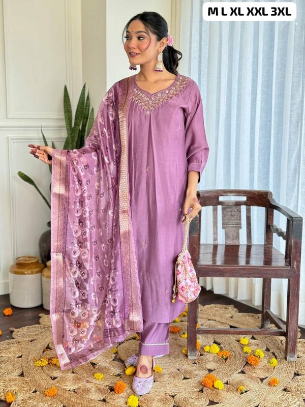 SHRUTI CREATION ROMAN SILK WITH HANDWORK KURTA