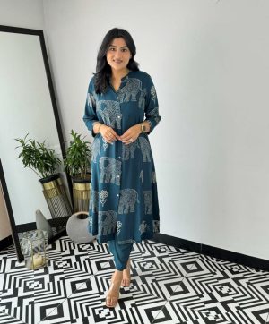 SUMMER DHAMAKA DESIGNER BLUE KURTI COLLECTION