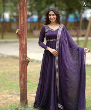 VF 206 DESIGNER GOLD CRUSHED SILK GOWN WHOLESALE