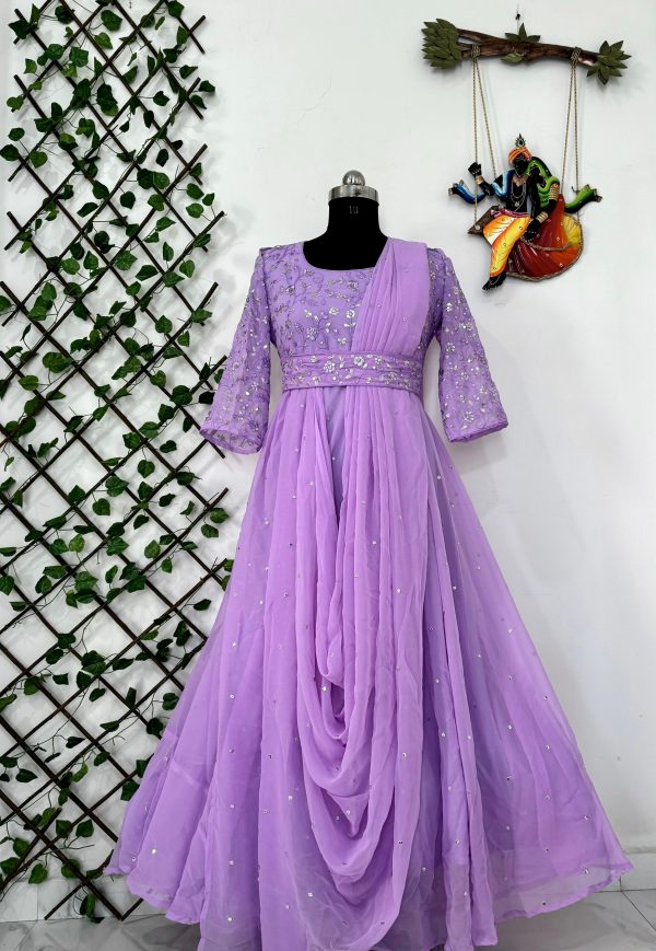 VF 207 DESIGNER GEORGETTE GOWN WHOLESALE