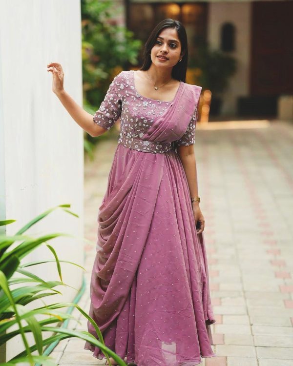 VF 207 DESIGNER GEORGETTE GOWN WHOLESALE