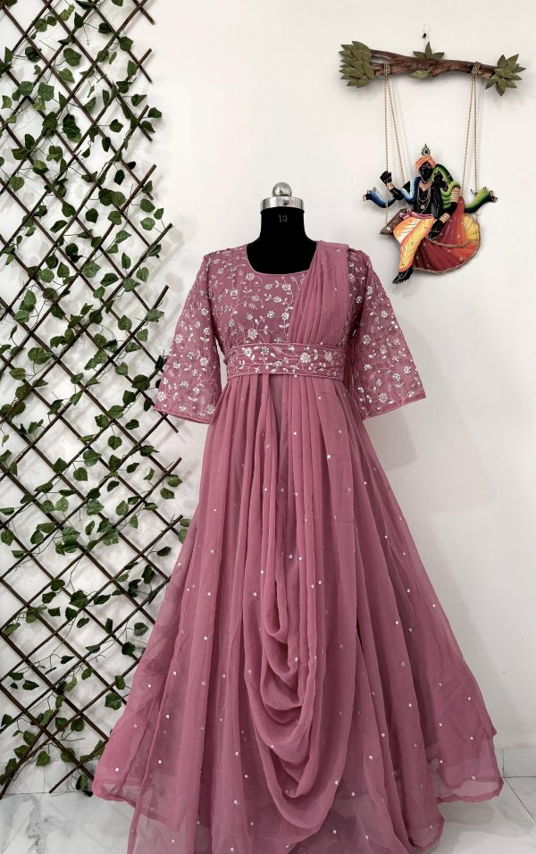 VF 207 DESIGNER GEORGETTE GOWN WHOLESALE