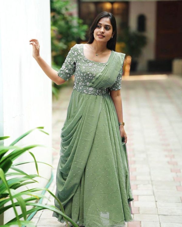 VF 207 DESIGNER GEORGETTE GOWN WHOLESALE