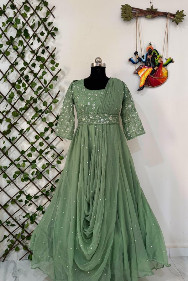 VF 207 DESIGNER GEORGETTE GOWN WHOLESALE