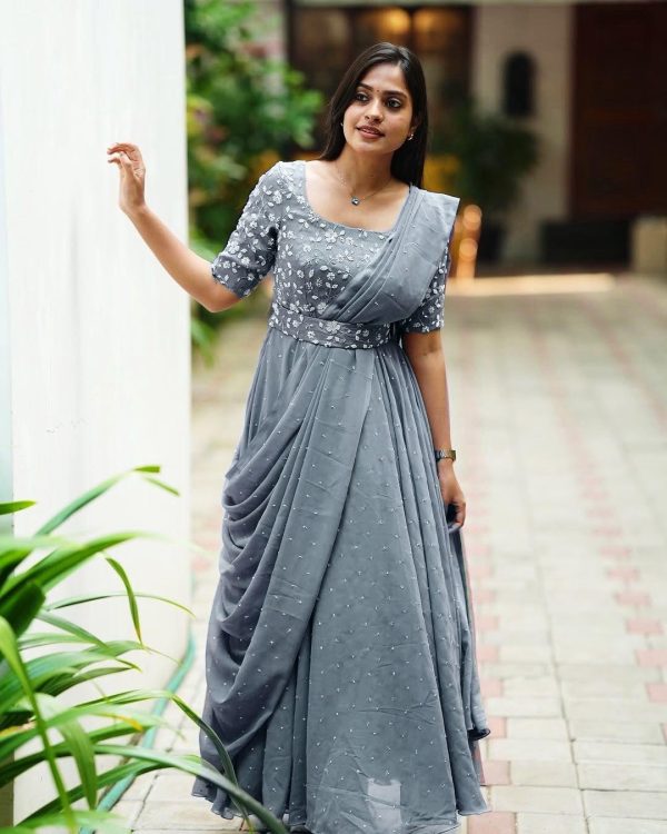 VF 207 DESIGNER GEORGETTE GOWN WHOLESALE