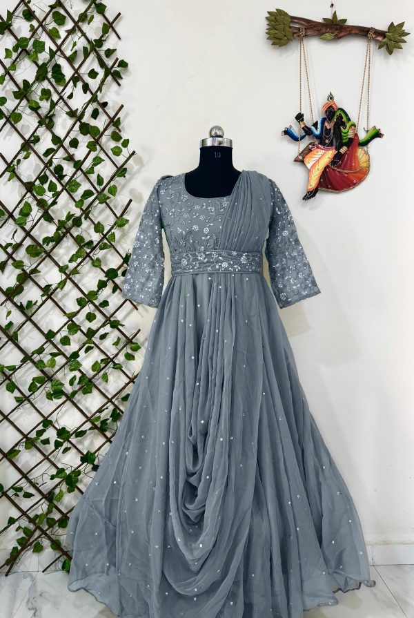 VF 207 DESIGNER GEORGETTE GOWN WHOLESALE
