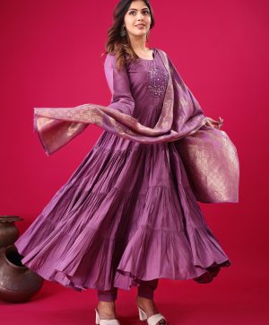 ZEEL FASHION ZF 5009 DESIGNER ROMAN SILK GOWN