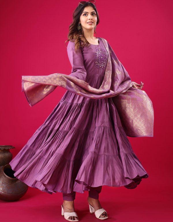 ZEEL FASHION ZF 5009 DESIGNER ROMAN SILK GOWN