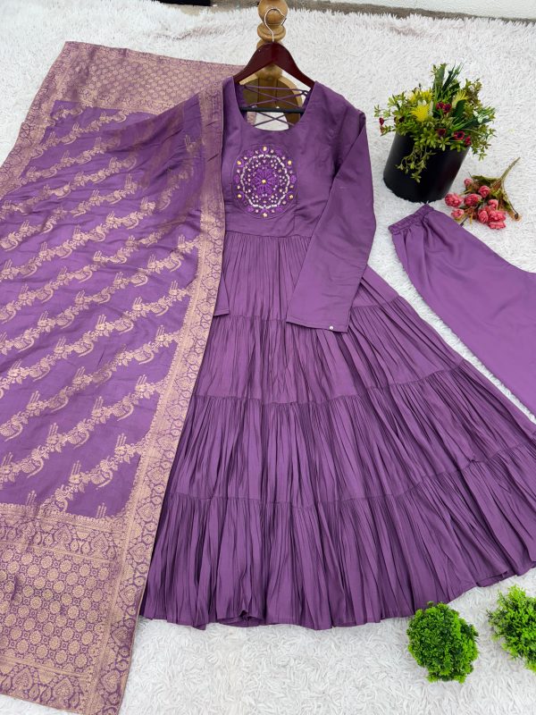 ZEEL FASHION ZF 5009 DESIGNER ROMAN SILK GOWN