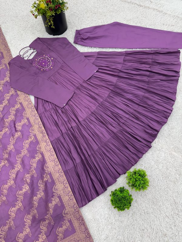 ZEEL FASHION ZF 5009 DESIGNER ROMAN SILK GOWN