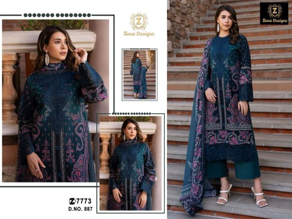 ZIAAZ DESIGNS 887 COTTON PAKISTANI SUITS WHOLESALE