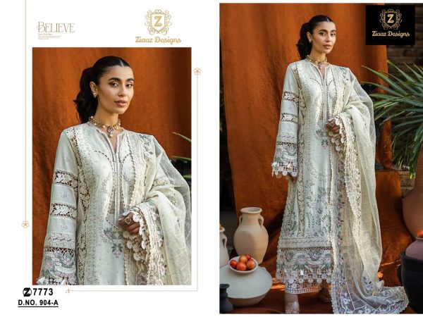 ZIAAZ DESIGNS 904 A PAKISTANI COTTON EMBROIDERED SUITS